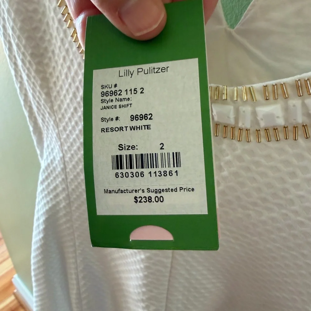 Lilly Pulitzer Janice Shift in Resort White & Gold - Picture 3 of 3